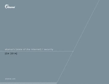 Q4 2014 Security Report | Botnet Profiling Technique | Presentation