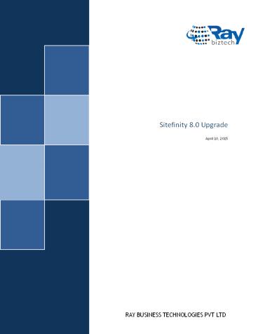 Sitefinity 8.0 Upgrade