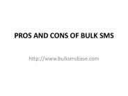 PROS AND CONS OF BULK SMS