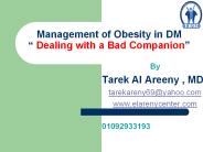 Managment of Obesity in Diabetes mellitus