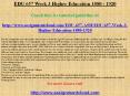 EDU 657 Week 3 Higher Education 1880 - 1920 PowerPoint PPT Presentation