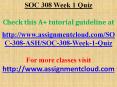 SOC 308 Week 1 Quiz PowerPoint PPT Presentation