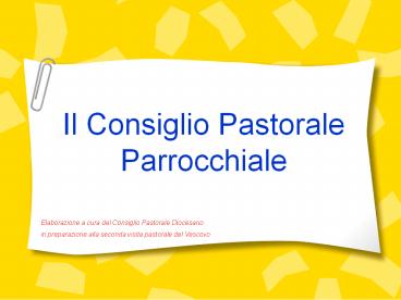 Il Consiglio Pastorale Parrocchiale