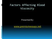 Factors Affecting Blood Viscosity