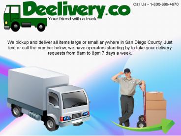 Craigslist Delivery Service in San Diego