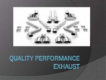 Toyota Performance Exhaust