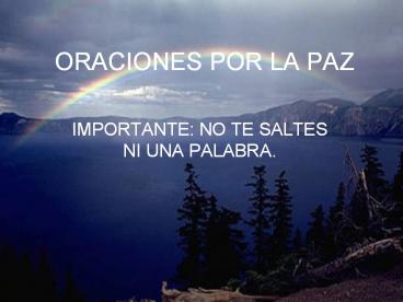 ORACIONES POR LA PAZ