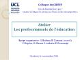 Atelier Les professionnels de l PowerPoint PPT Presentation