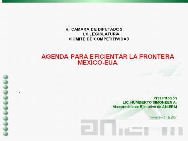 H. CAMARA DE DIPUTADOS