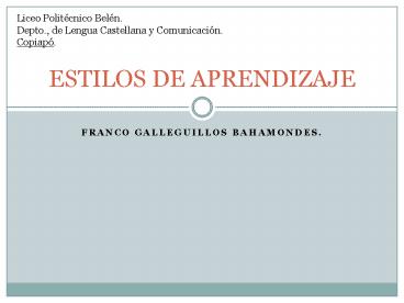 Franco Galleguillos Bahamondes.