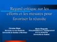Regard critique sur les efforts et les mesures pour favoriser la r PowerPoint PPT Presentation