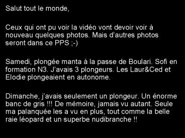 Salut tout le monde,