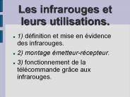 Les infrarouges et leurs utilisations.