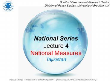 National Series Lecture 4 National Measures Tajikistan