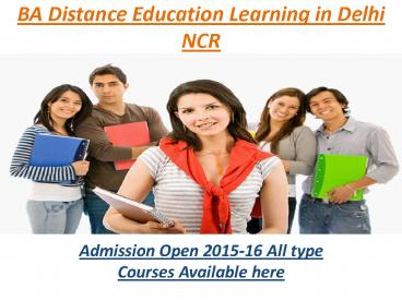 BA Distance Education Learning in Delhi NCR 9278888318