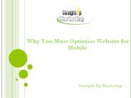 Why You Must Optimise Website for Mobile