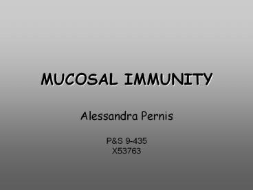 MUCOSAL IMMUNITY