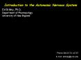 Introduction to the Autonomic Nervous System PowerPoint PPT Presentation