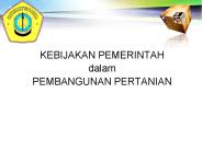 KEBIJAKAN PEMERINTAH