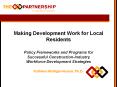 Making Development Work for Local Residents PowerPoint PPT Presentation