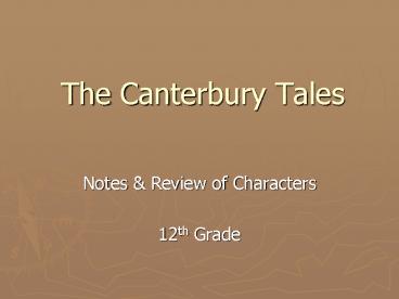 The Canterbury Tales