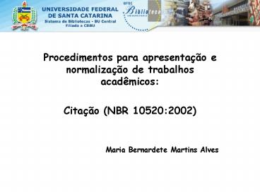 Procedimentos para apresenta