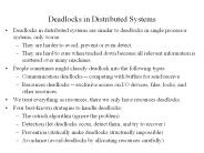 Deadlocks in Distributed Systems