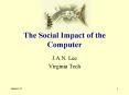 The Social Impact of the Computer PowerPoint PPT Presentation