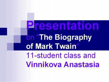 Presentation on 