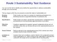Route 3 Sustainability Test Guidance PowerPoint PPT Presentation