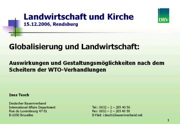 Landwirtschaft und Kirche 15.12.2006, Rendsburg