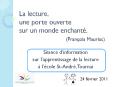 La lecture, une porte ouverte sur un monde enchant PowerPoint PPT Presentation