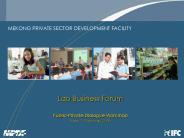 Lao Business Forum presentation