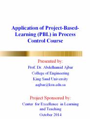 Application of Project-Based-Learning (PBL) in Process Control Course
