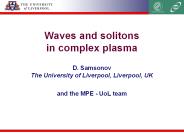 Waves and solitons in complex plasma