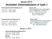 Vorlesung Experimentalphysik III: