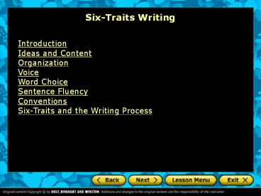 Six-Traits Writing