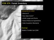 FOR 474: Forest Inventory