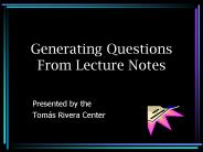 Generating Questions From Lecture Notes