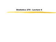 Statistics 270 - Lecture 6