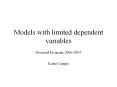 Models with limited dependent variables PowerPoint PPT Presentation