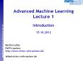 Advanced Machine Learning Lecture 1 PowerPoint PPT Presentation