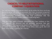 Choices to help Intentional Company Liquidation