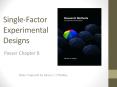 Single-Factor Experimental Designs PowerPoint PPT Presentation