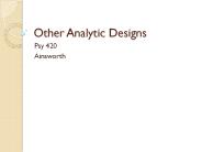 Other Analytic Designs