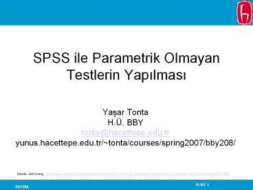 SPSS ile Parametrik Olmayan Testlerin Yapilmasi