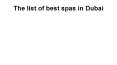 The list of best spas in Dubai