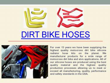 Motocross Radiator Hoses