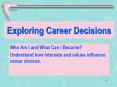 Exploring Career Decisions PowerPoint PPT Presentation