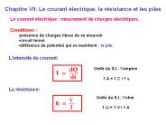 Chapitre VII: Le courant 